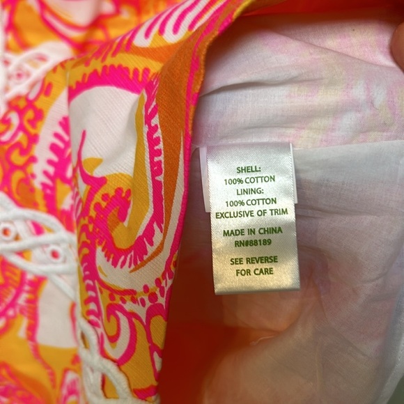 Lilly Pulitzer Tansy Dress strapless Barbie pink, yellow, white women’s size 6 - Picture 6 of 12